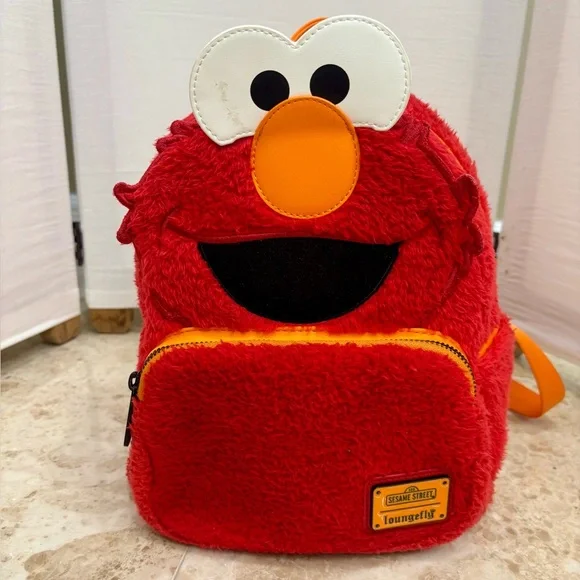 Loungefly Sesame Street Elmo Plush Cosplay Mini Backpack Sesame Street Elmo Plush Cosplay Crossbody Bag | Loungefly main image 2
